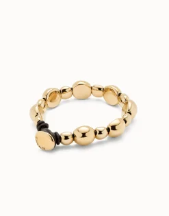 Leather bracelet with round beads