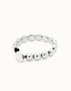 Leather bracelet with small round beads