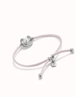 Lilac cord bracelet with a pearl