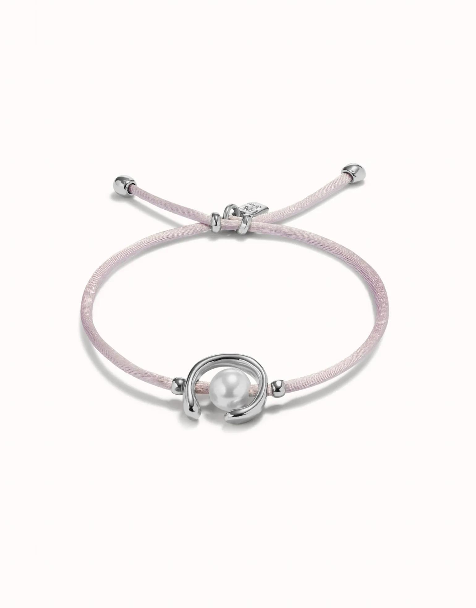Lilac cord bracelet with a pearl