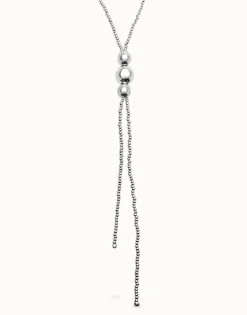 Long bead necklaces with three large central beads