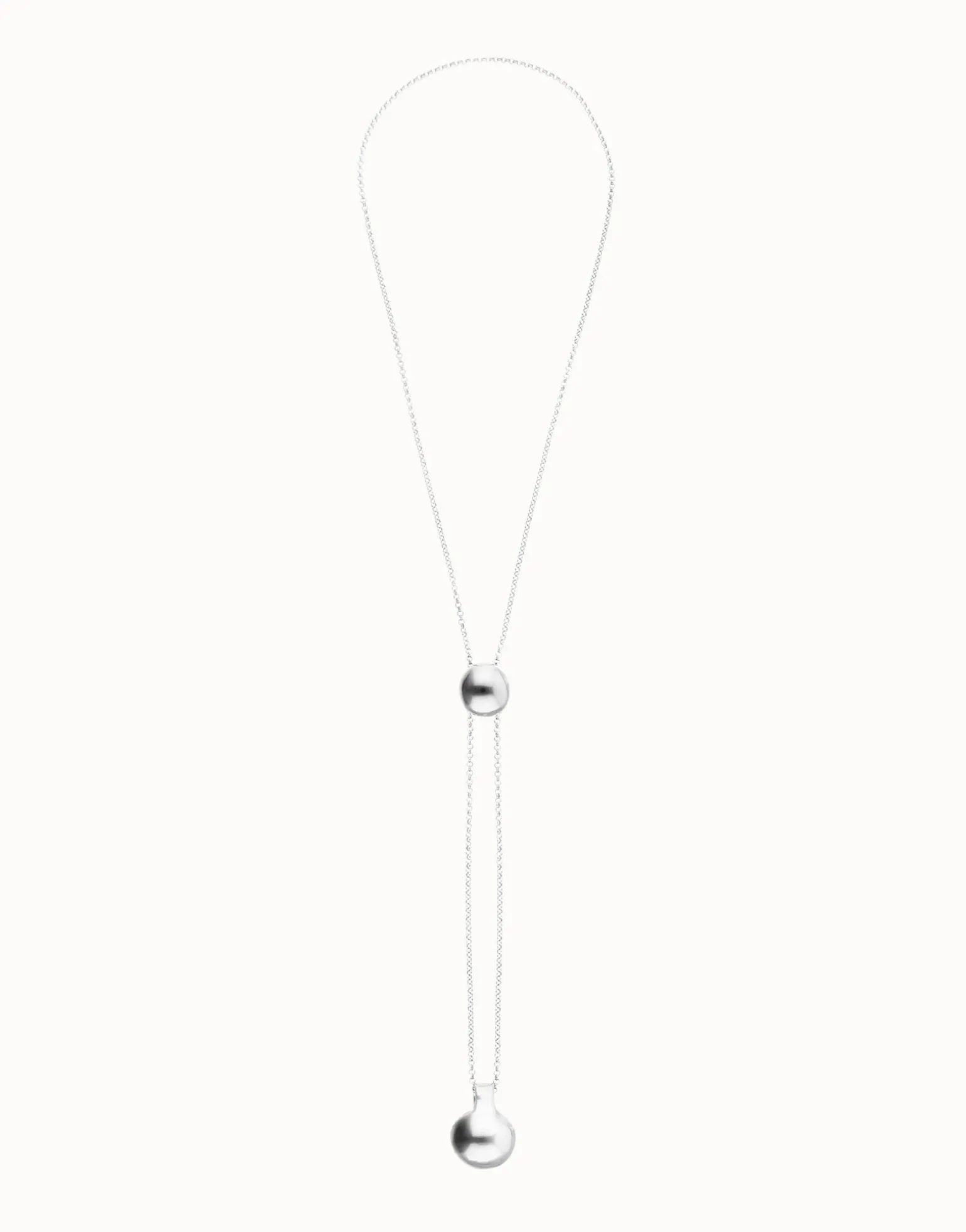 Long necklace with an adjustable chain and two weights