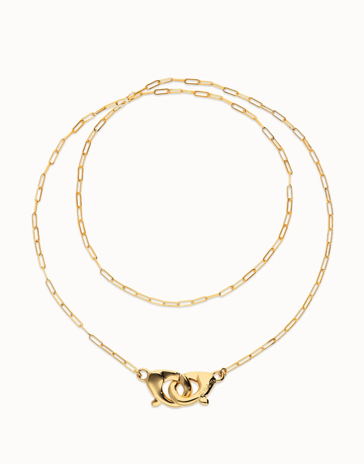 Long necklace with interlocking carabiner
