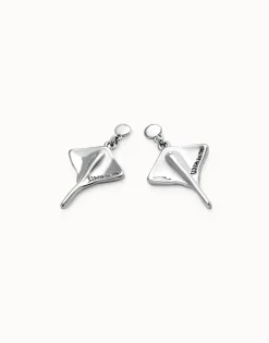 Manta ray-shaped drop earrings