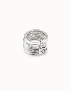 Multi row ring with a charm