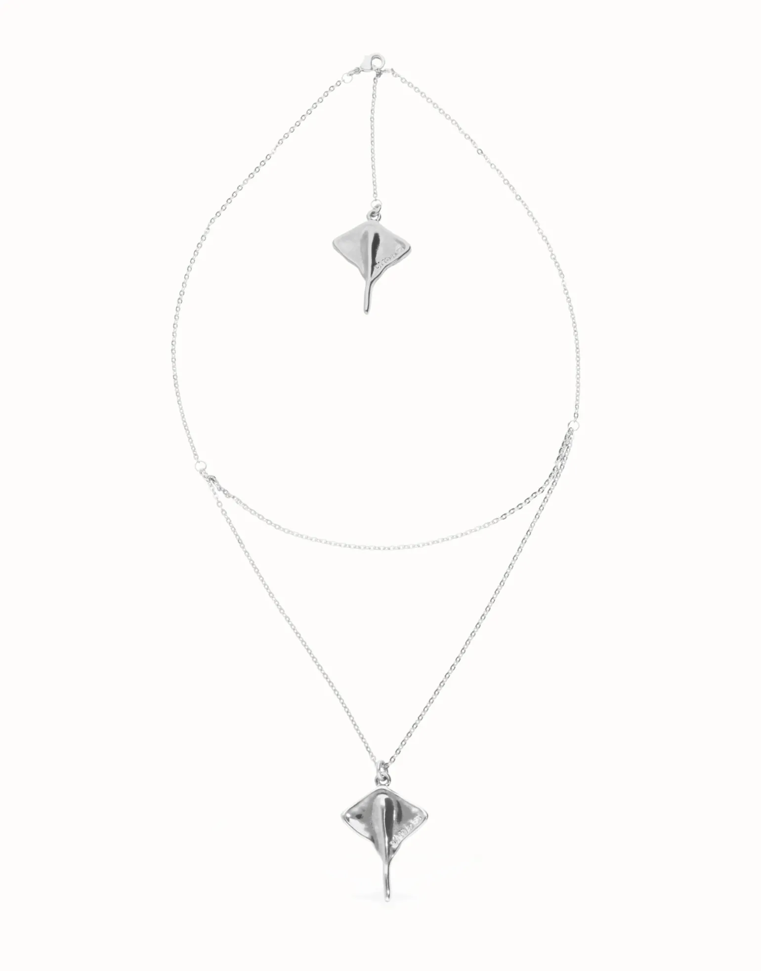 Multi strand chain necklace with manta ray