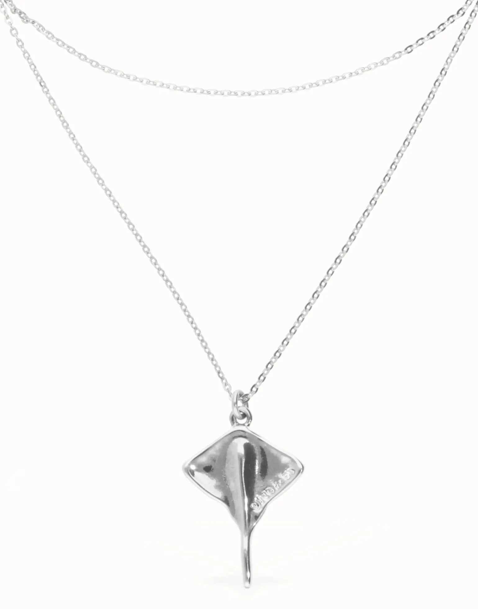 Multi strand chain necklace with manta ray