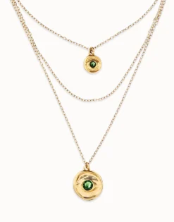 Multi strand chain necklace with an eye