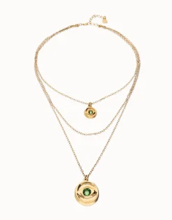 Multi strand chain necklace with an eye