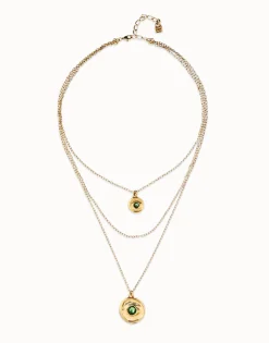 Multi strand chain necklace with an eye