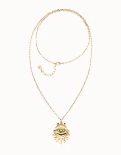 Multi strand chain necklace with an eye