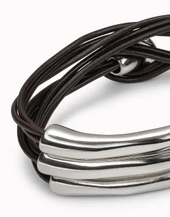 Multi strand leather bracelet