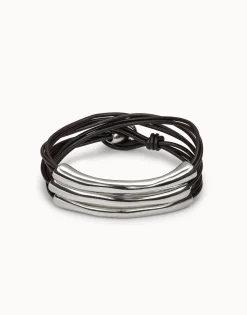 Multi strand leather bracelet
