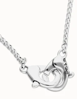 Necklace with intertwined carabiner