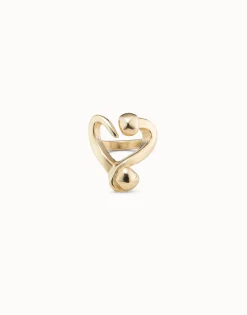Open ring with a nailed heart