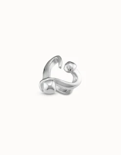 Open ring with a nailed heart