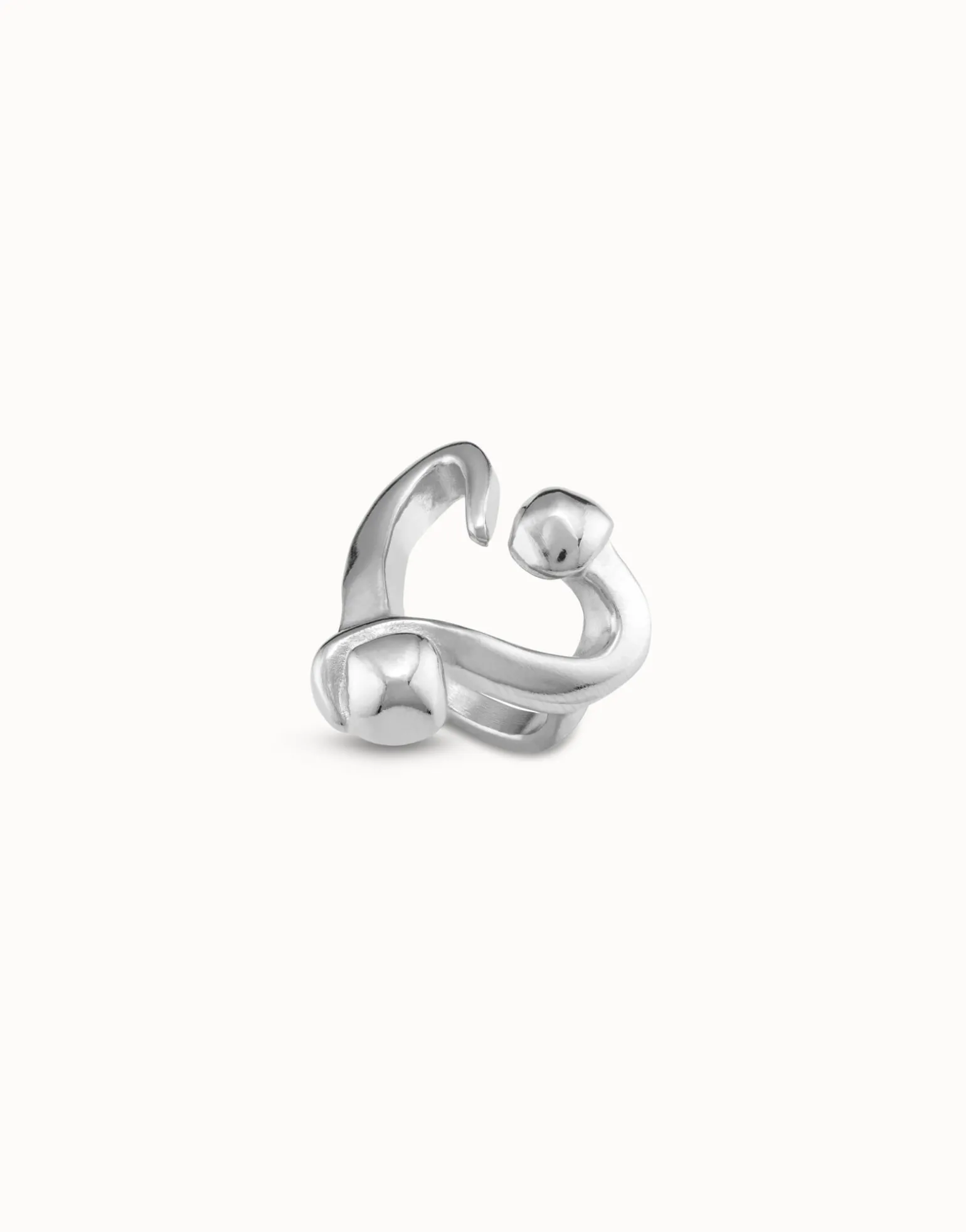 Open ring with a nailed heart