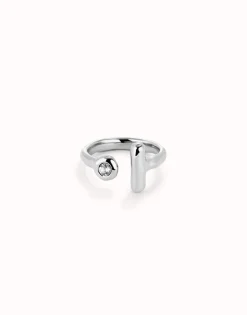 Open ring with white topaz