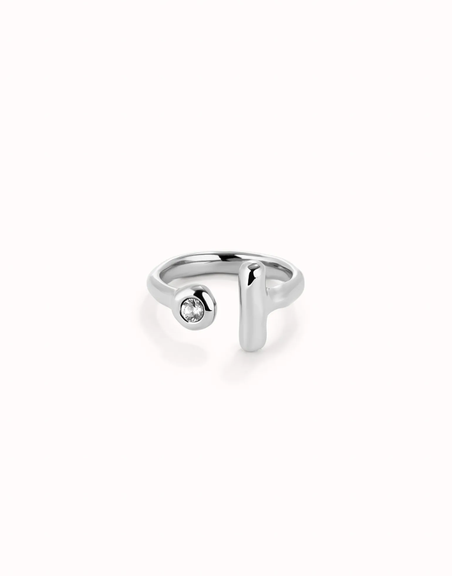 Open ring with white topaz