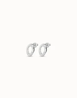 Oval link shape stud earrings