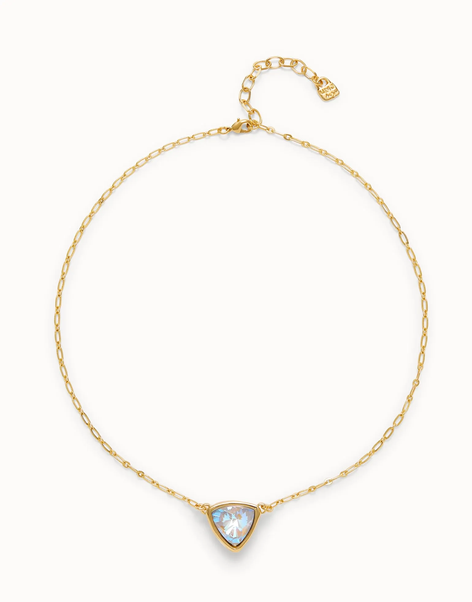 Pendant chain link necklace with multicolor crystal