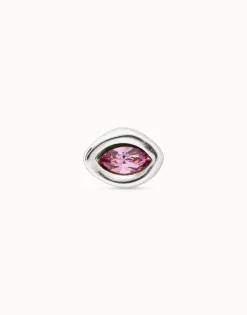 Piercing with pink crystal