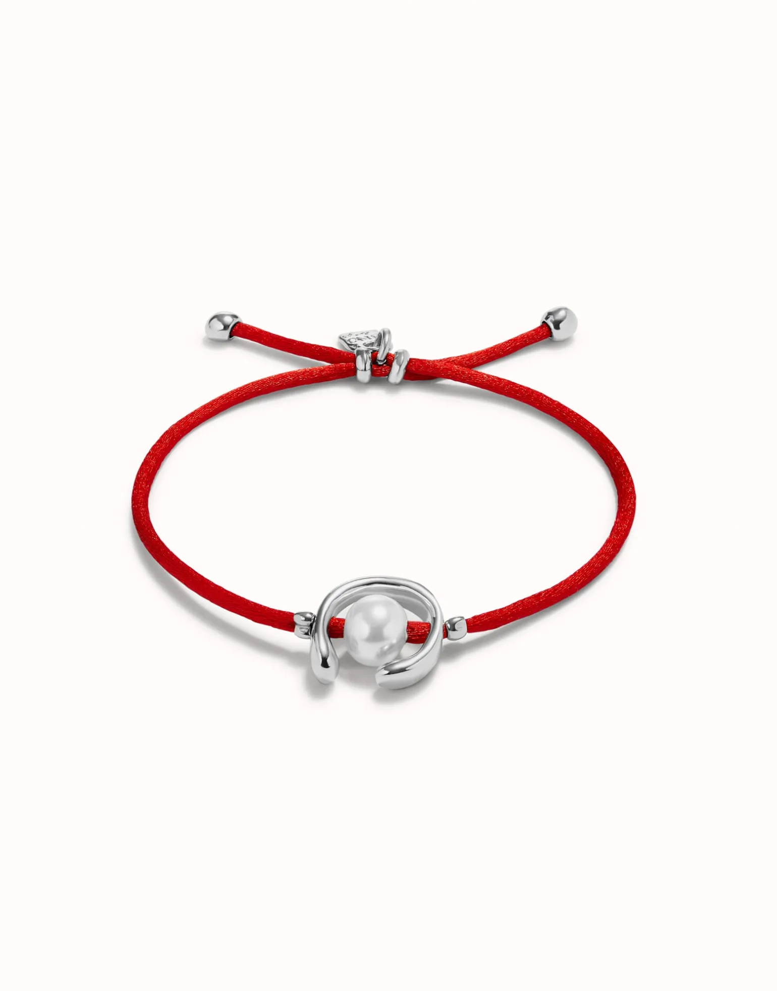 Red cord bracelet with a pearl