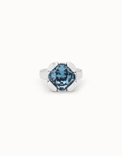 Ring with blue crystal