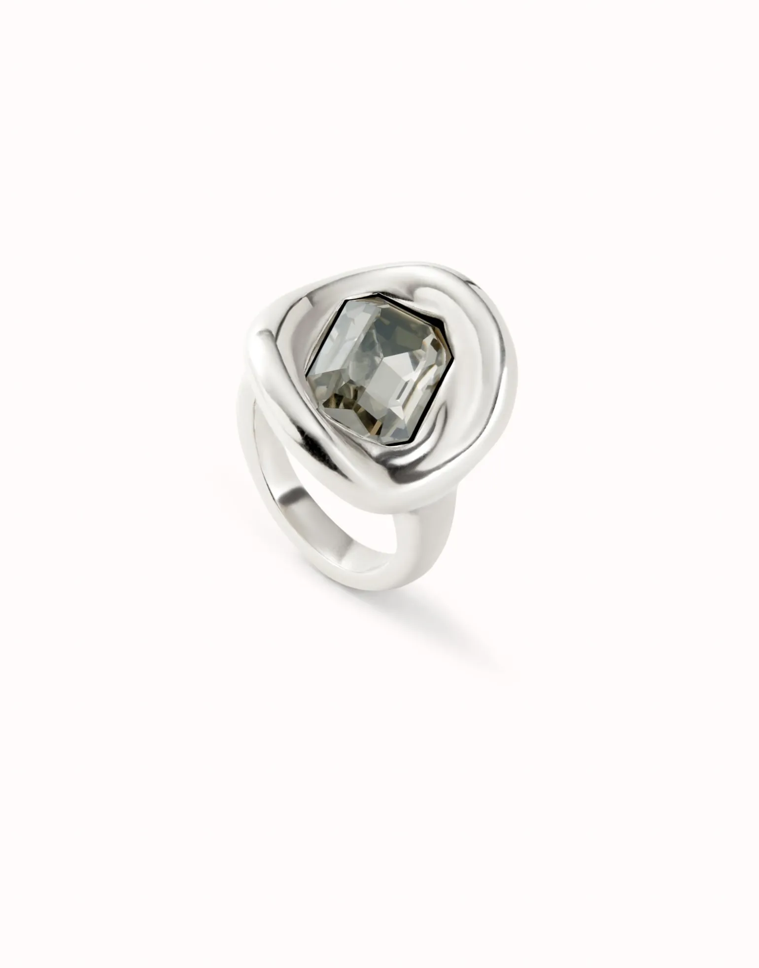 Ring with grey crystal