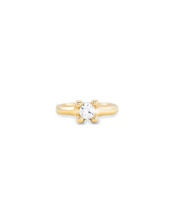 Ring with white zirconia