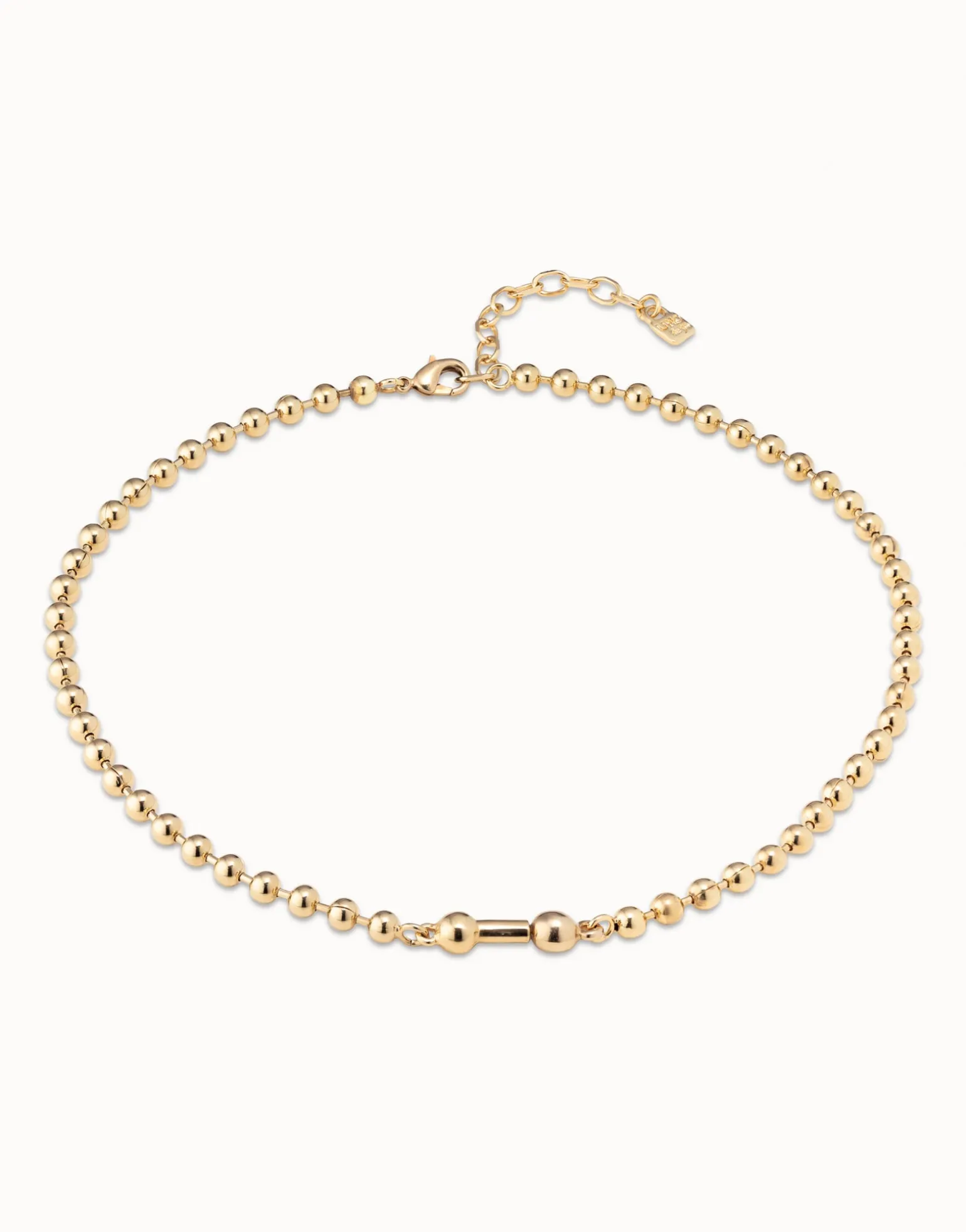 Short beaded chain charm necklace
