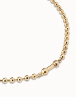 Short beaded chain charm necklace