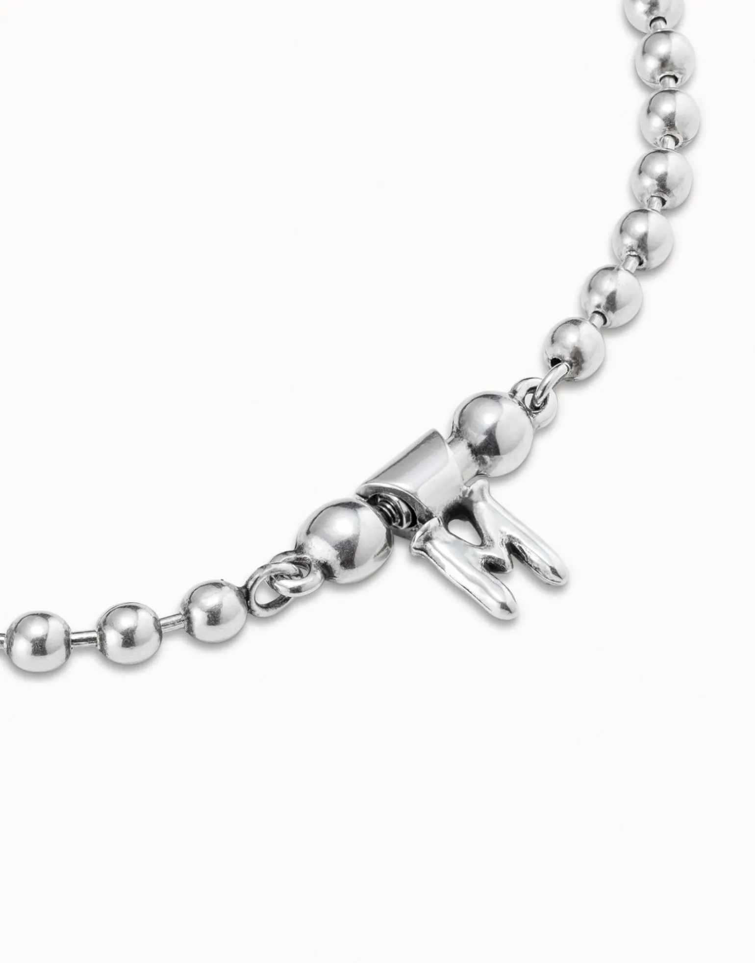Short beaded chain charm necklace