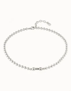 Short beaded chain charm necklace