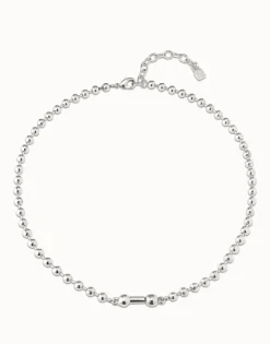 Short beaded chain charm necklace