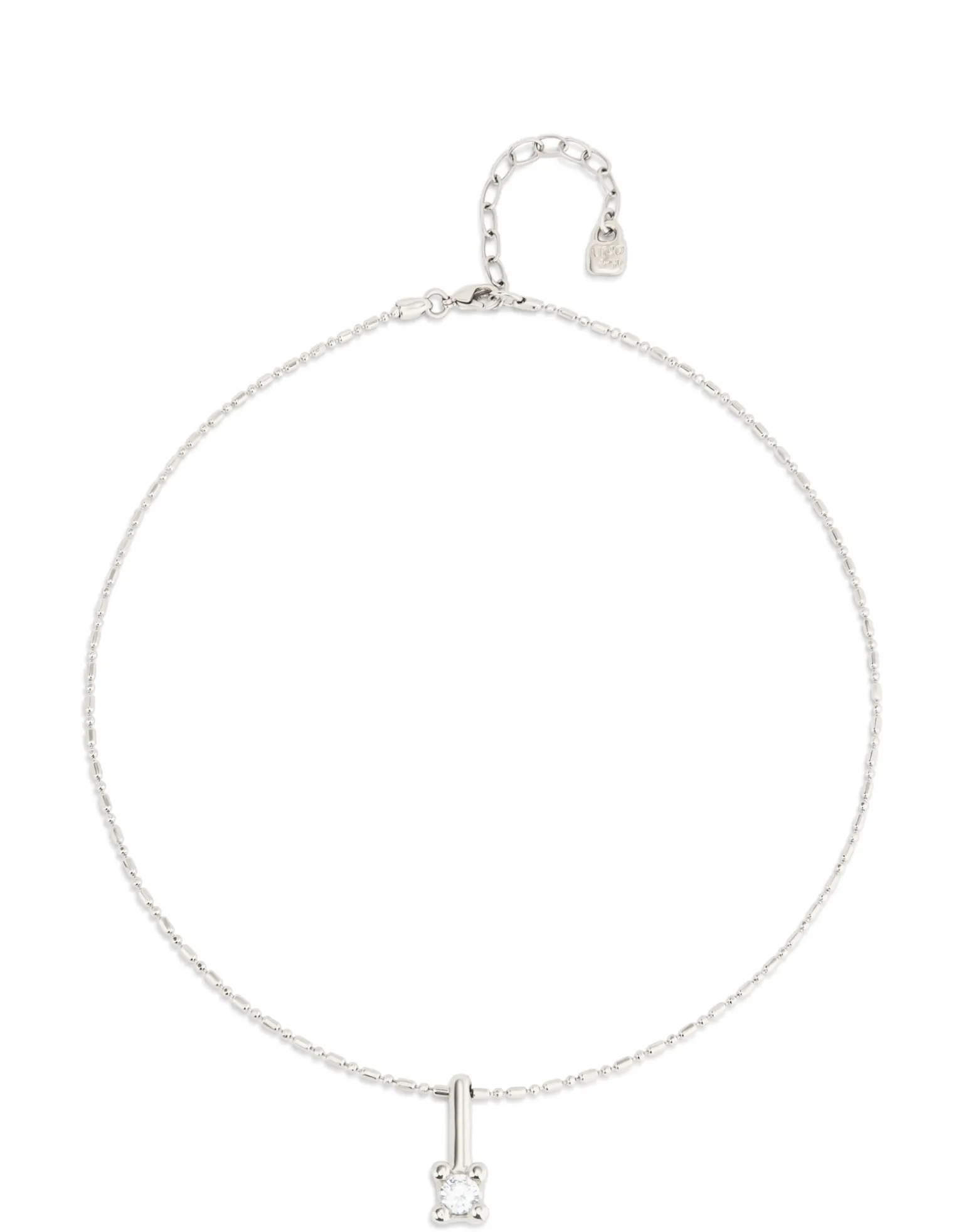 Short chain necklace with white cubic zirconia