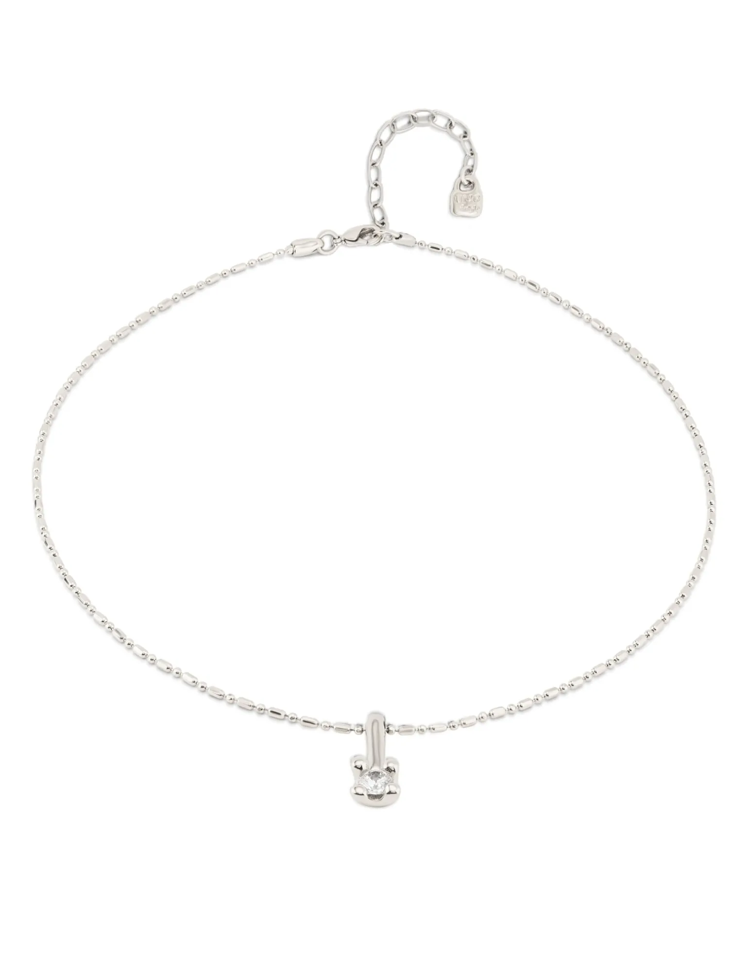 Short chain necklace with white cubic zirconia
