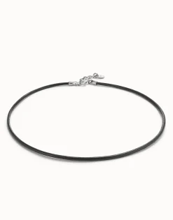 Short leather charm necklace