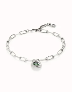 Short link chain pendant necklace turquoise crystal