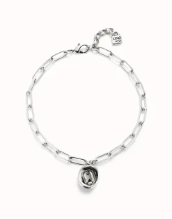 Short link chain pendant necklace white crystal