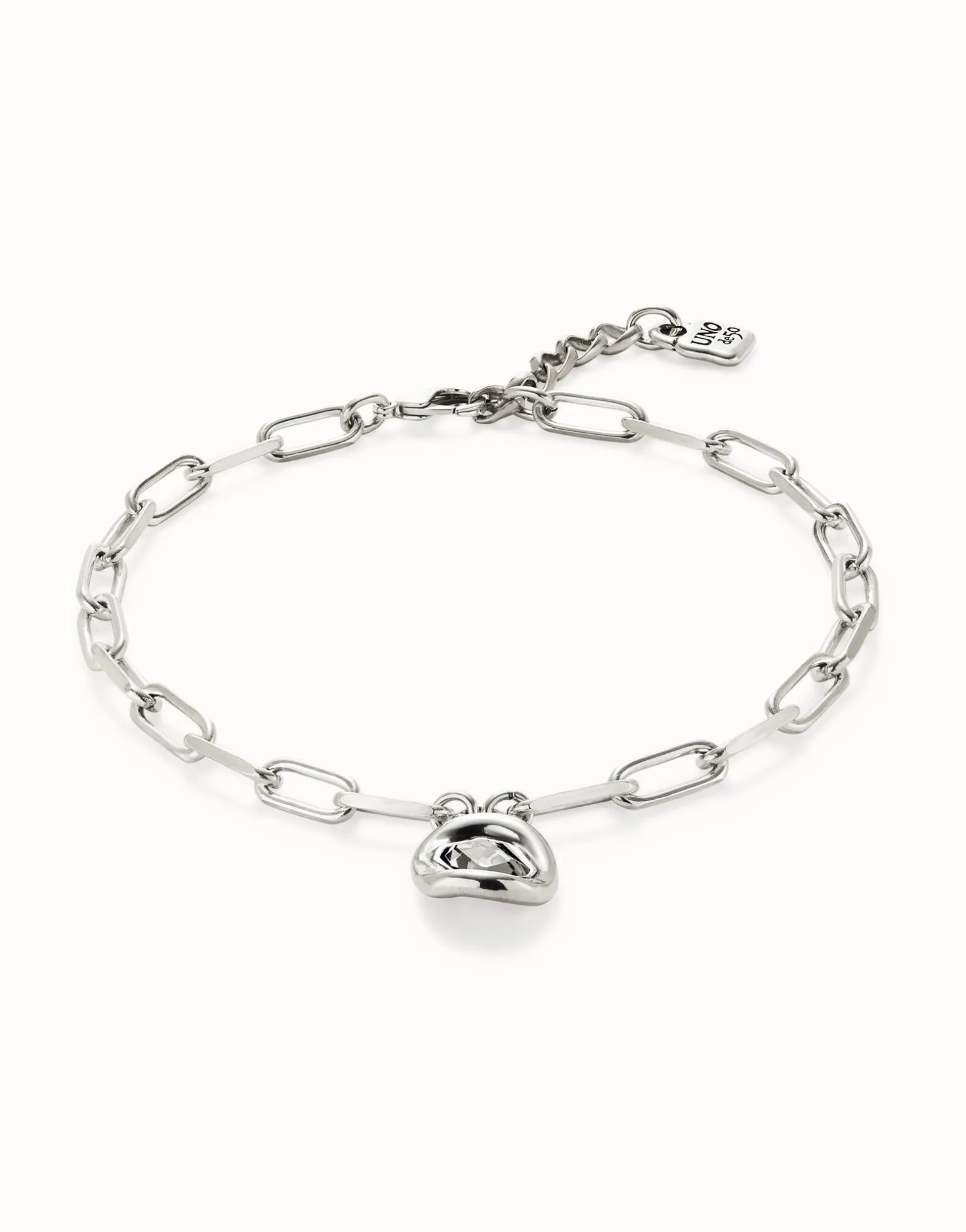 Short link chain pendant necklace white crystal
