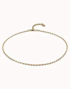 Short oval link chain necklace