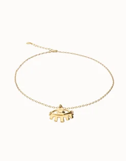 Short pendant chain necklace with small eye
