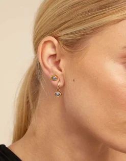 Single Stud Earring With Blue Stone