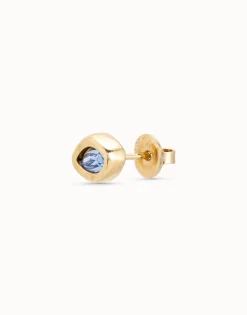 Single Stud Earring With Blue Stone