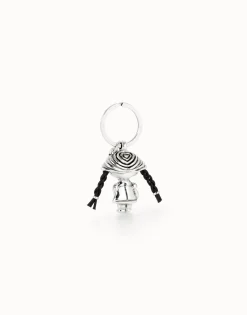 Sterling silver-plated doll key-ring