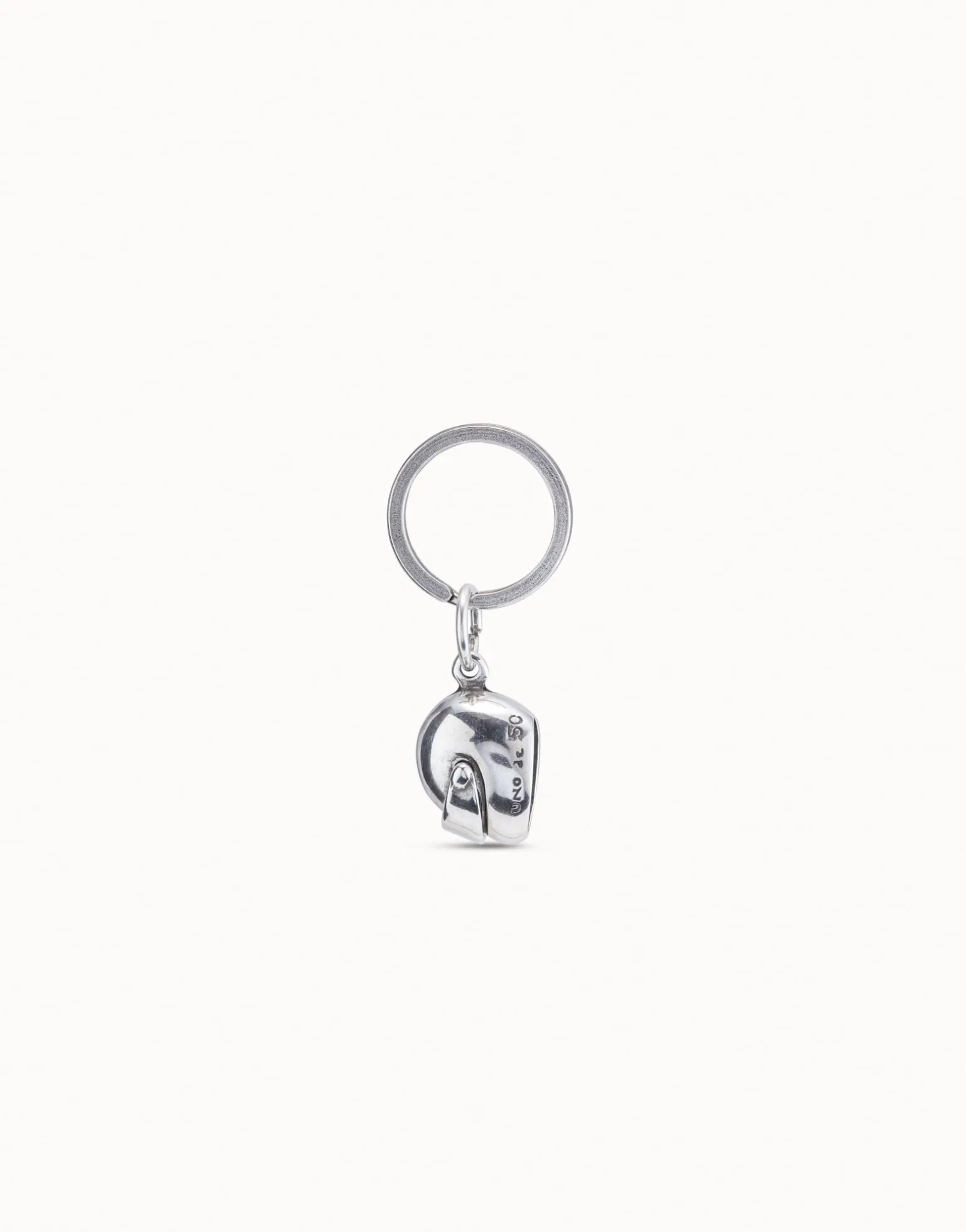 Sterling silver-plated helmet key-ring