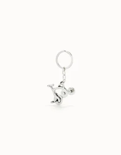 Sterling silver-plated tricycle key-ring