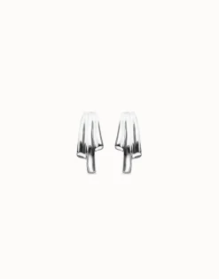 Stud earrings with elongated organic shapes