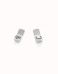 Stud earrings with white crystal